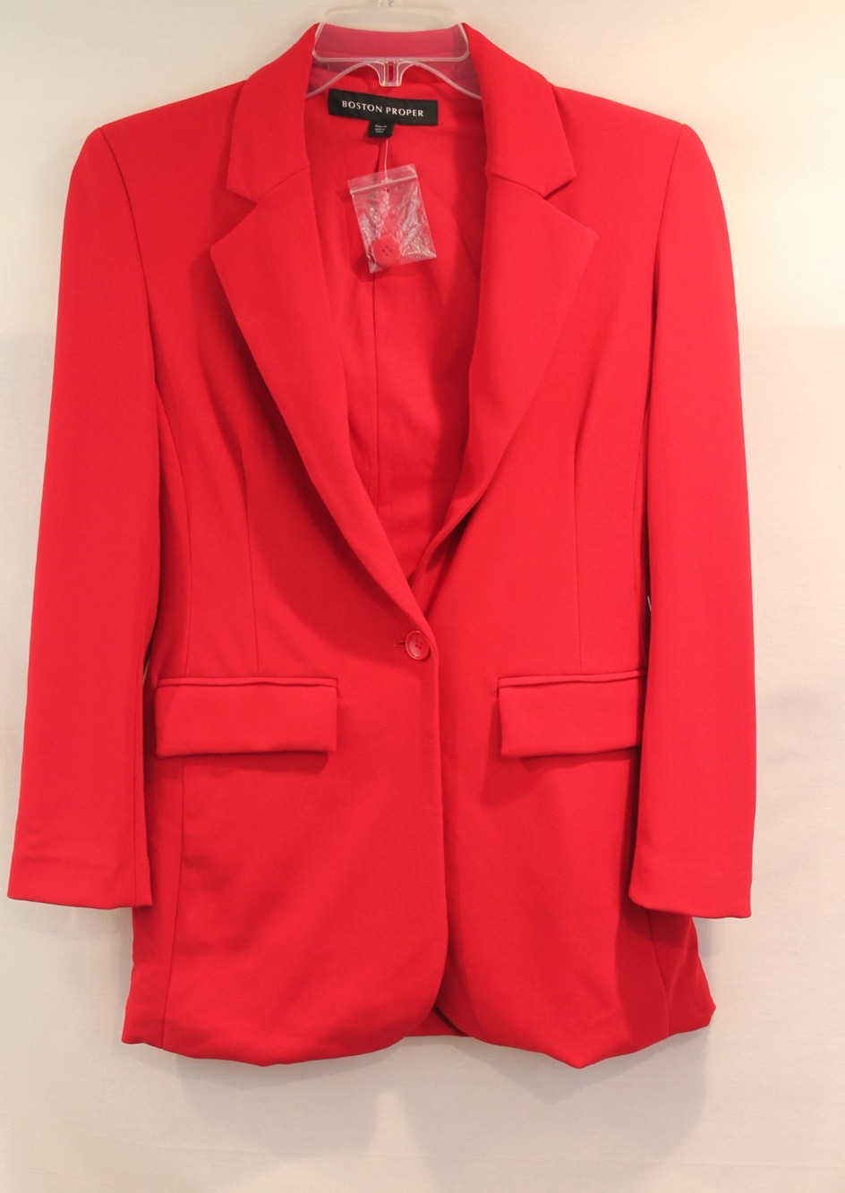 Boston Proper Blazer Jacket Women size 6 Red Single Breast Career Causal Holiday